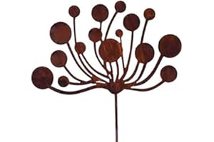 KLOCKE EDELROST DEKOR Bellissimo e di alta qualità, decorazione da giardino – fiore arrugginito – ampia scelta – fiore decorativo in metallo – decorazione da giardino in metallo (fiore moderno – Ø 30 cm)