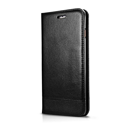 iPhone SE Hülle, iPhone 5 / 5s Schutzhülle Leder Hülle, Alfort 2 in 1 Flip Fashion Design Dual Use Falten Premium PU Leder Tasche Case Cover Flip Mappen Kasten Abdeckung für Apple iPhone SE / 5 / 5s 4″ Smartphone Funktion Standfunktion Unterstützte Telefone und Handy am seil Automatisches Schließen ( Schwarz ) + Alfort Schwarz Stylus Pen - 2