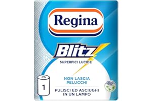 Regina Blitz Carta Casa | Confezione da 1 rotolo | 100 maxi-fogli a 3 veli | Confezione in carta riciclabile | Pulisci e asciughi in un lampo | Carta 100% certificata FSC®