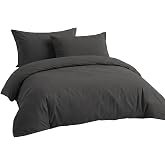 LivinEase Duvet Cover for 105 cm Bed &ndash; Microfibre Duvet Cover Set 200 x 200 cm and 2 Pillowcases 80 x 80 cm &ndash; Grey Duvet Cove