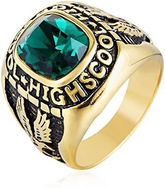 Taizhiwei gemstone diamond Military thumb rings for men golden titanium stainless steel golden mens ring sizer
