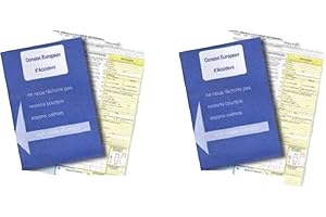 BEFORBIO Lot de 2 Constats Amiable d'accident Automobile et Moto - Ideal en Cas d'erreur - Agréés Toutes assurances France et Europe + 1 Stylo