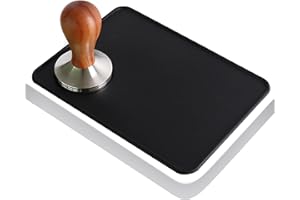 QianFenShi Alfombrilla Cafe Tamper,Espresso Coffee Tamper Mat,Almohadilla Prensador Cafe,Tapete Silicona de Prensador Café,Antideslizante,para el Hogar,Oficina,Cafetería,20x15 cm (Negro)