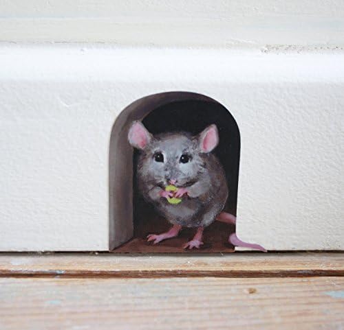 2 x Miniature Mice/Mouse Hole Wall Stickers, mini mural