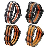 FERZA Home Uhrenarmband Nylon-Uhrenarmband-High-End-NATO-Style 4-Pack (Color : Orange, Size : 18mm)
