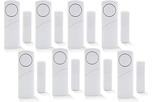 XEMZ Magnetic Door/Window Alarm Doorbell, Wireless Security sensor Burglar Alarm System Loud 90 dB, Shed Garage Vibration Entry Warnning Detector, for Office/School/Hote/Hom/Store Security (8)