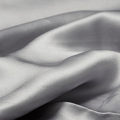 LILYSILK Seide Kissenbezug Kissenhülle aus 100% Maulbeerseide 1 Stück 19 Momme in Schachtelverpackung Silbergrau 40x80cm - 5