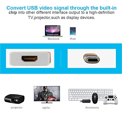 Expower Gold USB 3.1 Typ-C auf HDMI Adapter 1080P Kabel Konverter Hochwertige ultradünne USB 3.1 Typ C Stecker auf HDMI Buchse für Apple 2015 neues 12 Zoll MacBook Laptop,Asus Zen AiO - 4