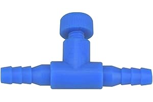 Brussel - Valvola di controllo a forma di T a 2 vie, connettore regolatore del volume, valvola di regolazione del volume, per acquario, pompa di ossigeno, colore blu