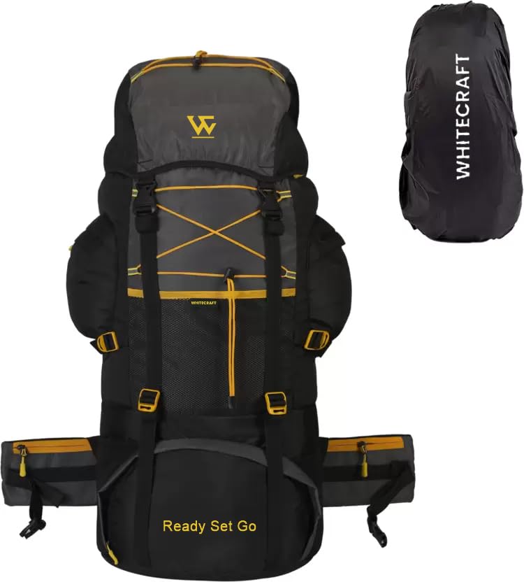 WHITECRAFT 75 Liter Waterproof Rucksack Backpack with Rain Cover for Outdoor/Sports/Camping/Hiking/Trekking Bag for Men and W