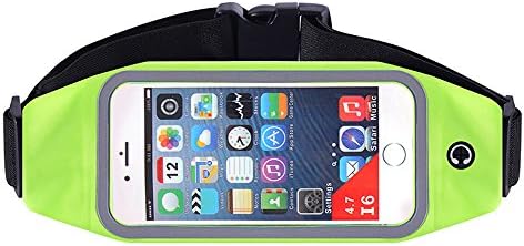 Running Belt iPhone 7 7 Plus with case, Travel Large Capacity Size Adjustable Water Resistant Sweat proof Earphone Hole Money Belt. Fits with all 3.5~5.5" smartphone. (green)