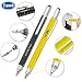 Produktbild Screwdriver Pen Pocket Multi-Tool 6 in 1 – Multi-Functional & Sturdy Aluminum DIY Tool, With Screwdriver, Stylus, Bubble Level, Ruler & Phillips Flathead Bit, Unique Gift Idea 2 (Black, Yellow)