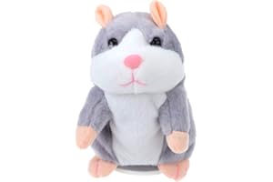 Tomaibaby Talking Hamster Toy, Interactive Toys, Repeat What You Say Plush Toy, Animal Recording Toy Electronic Stuffed Toys Early Learning Toys Gift for Toddler Kids (Grey)