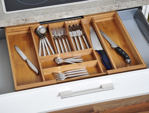 Kesper 17085 Variabler Besteckkasten Bambus ausziehbar von 35 – 58 cm - 3