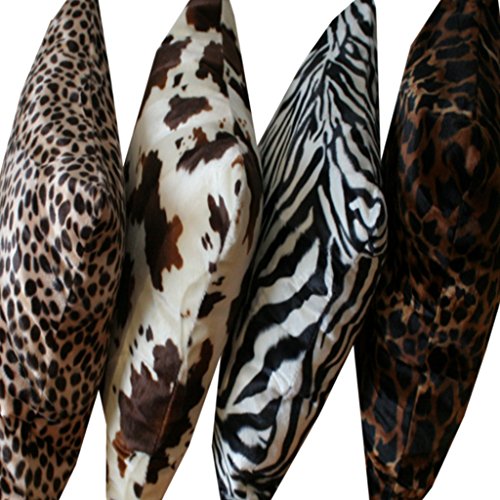 Kissenbezug 2er Pack mit Reißverschluss exclusive Tiermuster 50×50 stylische Zierkissenhülle Kissenhülle Dekokissen Kissen Gepard, Zebra, Giraffe, Kuh (Kuh) - 4