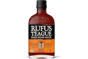 Rufus Teague Touch O’ Heat BBQ-sås 432g – Söt-stark BBQ-sås med rökighet – För revben, burgare & grill – Present till män, BBQ-såssamling