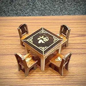 Creative hubHandicraft Miniature Wooden Chairs and Table Set Model for Kids Project Work Crafts and Home Decor / Dollhouse Play Set for Girls Kids/Toy (Only for Kids)