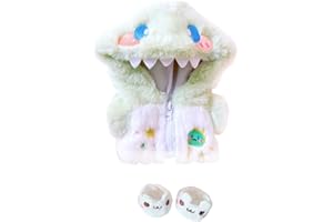 niannyyhouse Ropa de muñeca de felpa de 20 cm, chaqueta de dinosaurio verde, zapatos con capucha, accesorios de muñeca de 8 pulgadas (verde)
