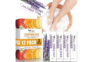 NBC BEAUTILAB Foot Soak, 3 Set Foot Spa Pedicure Set with Bath Salt, Foot Cream, Foot Scrubs, Exfoliating Foot Care In A Box 4 Step for Dry Cracked, Tired Sore Feet, Muscle Relief, Lavender