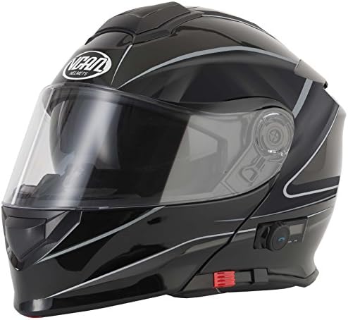 VCAN V271 BLINC BLUETOOTH FLIP FRONT HELMET New Motorbike MP3 SAT NAV FM Intercom Modular Helmet Lightning With FREE ROLL BAG