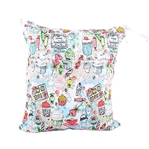 Cake Candy Wet Bags Waterproof Diaper Bag Multi-function Nappy Bag -14"*11"White