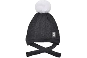 JUVENTUS Chapeau ponpon Tresses bébé intérieur Polaire et Logo en Caoutchouc. Produit Officiel 131539