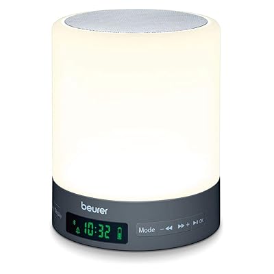 Beurer WL50 Wake Up Light | Daylight Table Lamp | Helps to Support The Sleep Rhythm | LED Technology | FM Radio with 10 Memory Spaces | Bluetooth & Aux Input | 3 Light Levels 