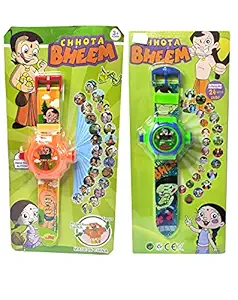 SharvilSons Digital Projector Watch Combo of Bhim (Orange-Green)