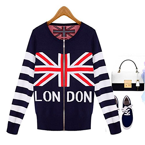 YQ07 2015 The New Shirt Coat Long sleeve Baseball clothes Knit cardigan (S, BLUE)
