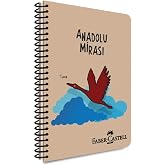 Faber-Castell Anadolu Mirası Spiralli Defter, A4, 100 Yaprak, 70g Kağıt, Kareli, Dayanıklı Kapak, Kolay A&ccedil;ılan Spiral Cilt, A