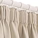 Deconovo Pencil Pleat Curtains Window Treatment Livingroom Curtains Thermal Insulated Blackout Curtains Bedroom Rod Pocket Curtains for Living Room with 2 Tiebacks 140x245cm 2 Panels Beige