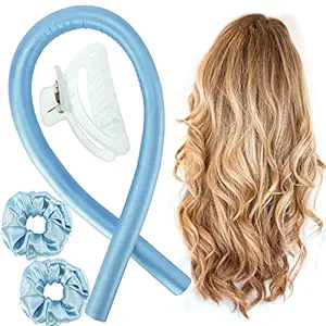 VIDHYA ENTERPRISEs Heatless Hair Curlers for Long Hair, Heatless Curling Rod Headband, No Heat Curlers Then You Can Sleep in Overnight, Heatless Curls Headband, Soft Foam Hair Rollers for Natural Hair ( 1 clip heatless curl, 2 scrunches, 1 curling roller )