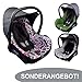 Produktbild BAMBINIWELT Ersatzbezug für Maxi-Cosi CabrioFix 6-tlg, Bezug für Babyschale, Komplett-Set, SONDERANGEBOT (schwarz pinke Tiere)