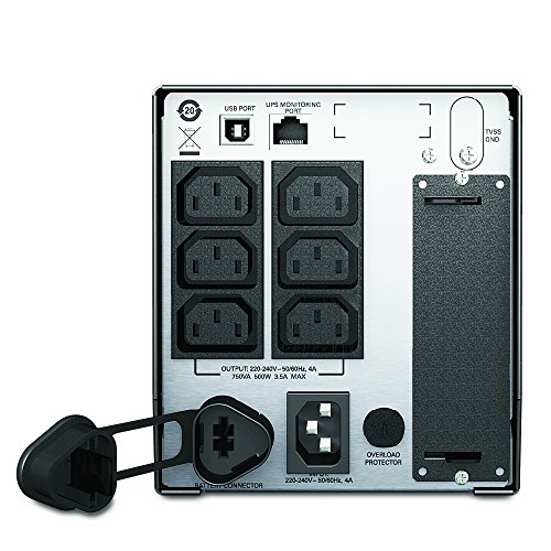 APC Smart-UPS SMT – Unterbrechungsfreie Stromversorgung 750VA – SMT750I – Line Interactive, AVR, LCD Display, 8 Ausgänge IEC-C13, Shutdown Software - 2