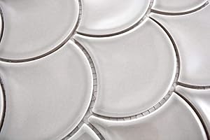 MOSAIK-NETZWERK Mosaik Fliese Keramik grau Fächer steingrau glänzend Format: 98x98x5 mm, Bogengröße: 60 x 100 mm, 1 Handmuster ca. 6x10 cm