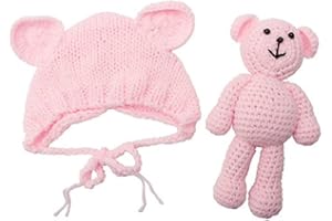 Matissa newborn photography bear teddybear props baby photoshoot outfits girl boy funny costume knitted chrochet