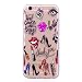 Produktbild iPhone 6 Plus / 6S Plus Hülle, Hozor Niedlich Persönlichkeit Mode Serie Ultra Dünn TPU Bumper Case Kratzfest Backcover Schutzhülle Transparent Schale Flexible Weiche Silikonhülle Crystal Klar Handyhülle - Make-up