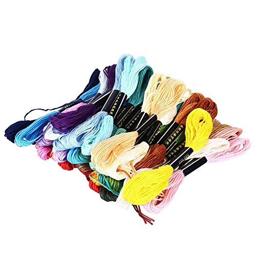 SOLEDI Stickgarn Embroidery Floss multifarben weicher Baumwolle perfekt für Friendship Bracelets Freundschaftsbänder Kit Stickerei Basteln Leisure Arts Kreuzstich Embroidery Threads Nähgarne Häkeln 8m (zufällige Farbe) (50 Farben) - 2