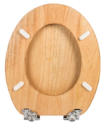 WC-Sitz Venezia Kiefer | Toilettensitz | WC-Brille aus Holz | Soft-Close Absenkautomatik | Metall-Scharnier | Fast-Fix-Schnellbefestigung | Toilettendeckel | Klodeckel | WC Deckel Klobrille - 6