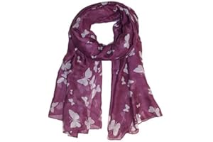 World of Shawls Butterfly Print Scarf for Women Celebrity Style Maxi, Wrap, Sarong, and Shawl Trendsetting Fashion Accessory for All Occasions