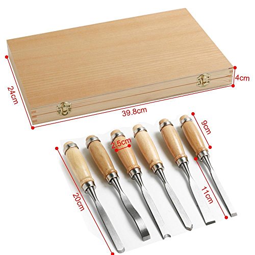 Yahee Stechbeitel Set Stemmeisen Holz Werkzeug mit Koffer 12-tlg. - 3