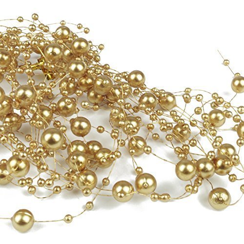 6,5 m Perlengirlanden Gold - Perlengirlande Dekoschnur Perlenkette