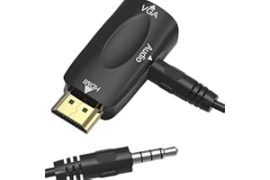 GENERIC HDMI to VGA Adapter with Audio, 1080p HDMI Male to VGA Female Converter with 3.5mm Jack – Supports Laptop, PC, Monitor, Projector, HDTV,& More