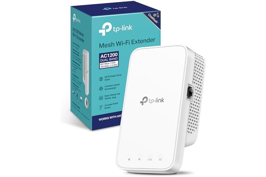TP-Link RE330 AC1200Mbps WiFi Extender Booster, Ethernet Port, EasyMesh, WiFi Booster Range Extender, Internet Booster, Access Point, Works with Any WiFi Router, App Control Easy Setup, UK Plug