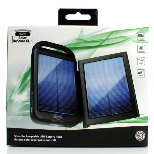 ReVIVE Caricabatteria Energia Solare 6000mAh e Power Bank esterna con Torcia LED dâ€™emergenza e Pannello Solare â€“ Funziona con Smartphone Apple iPhone , Fotocamere Canon , GPS TomTom e altri dispositivi