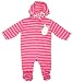 Girls Baby Padded Stripe Zebra Hooded Snowsuit Pramsuit sizes from Newborn to 12 Months