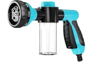 YIOKII Jet Dog Wash Pulvérisateur de Douche pour Chien Pulvérisateur de Mousse Réglable avec Distributeur de Savon, Mode de Pulvérisateur 8 en 1, Buse de Tuyau de Lavage pour Chien pour Pelouse ou Jardin