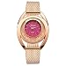 Produktbild Man9Han1Qxi Frauen Quicksand Strass Round Dial Analog Steel Band Quarz-Armbanduhr Rose Gold+Rose Red
