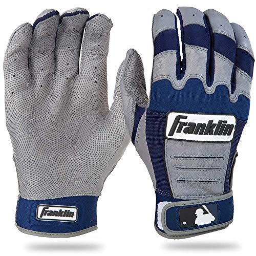Franklin Sports MLB CFX Pro Guantes de bateo, Unisex, Color Gray/Navy, tamaño Erwachsene L