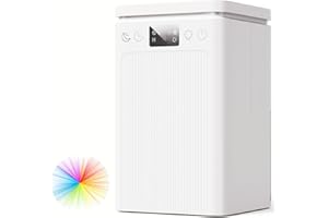 COAMOTRAIL Deumidificatore Casa Muffa Elettrico 2200ml Anti Muffa Portatile - Ultra Silenzioso, Timer 2-12h, Spegnimento Automatico | LED 7 Colori | Per Bagno, Camera, Armadio (Bianco Ultra))